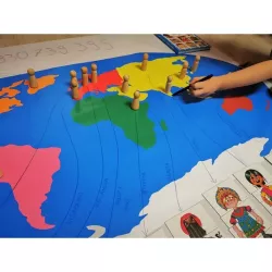 Mapa świata Montessori mata 135x80cm