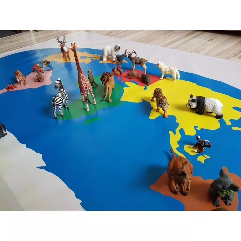 Mapa świata Montessori mata 135x80cm