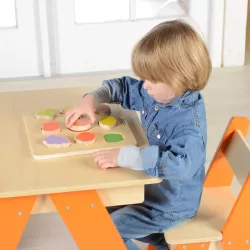 Drewniany Sorter Kształtów Masterkidz Kolorowe Owoce Montessori