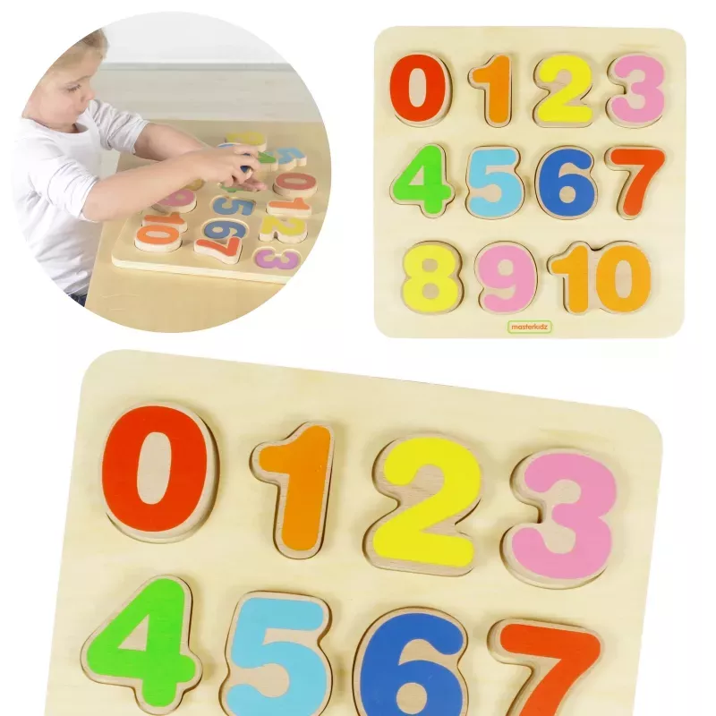 Nauka Cyferek Drewniana Tabliczka Edukacyjna Masterkidz Matematyka Montessori