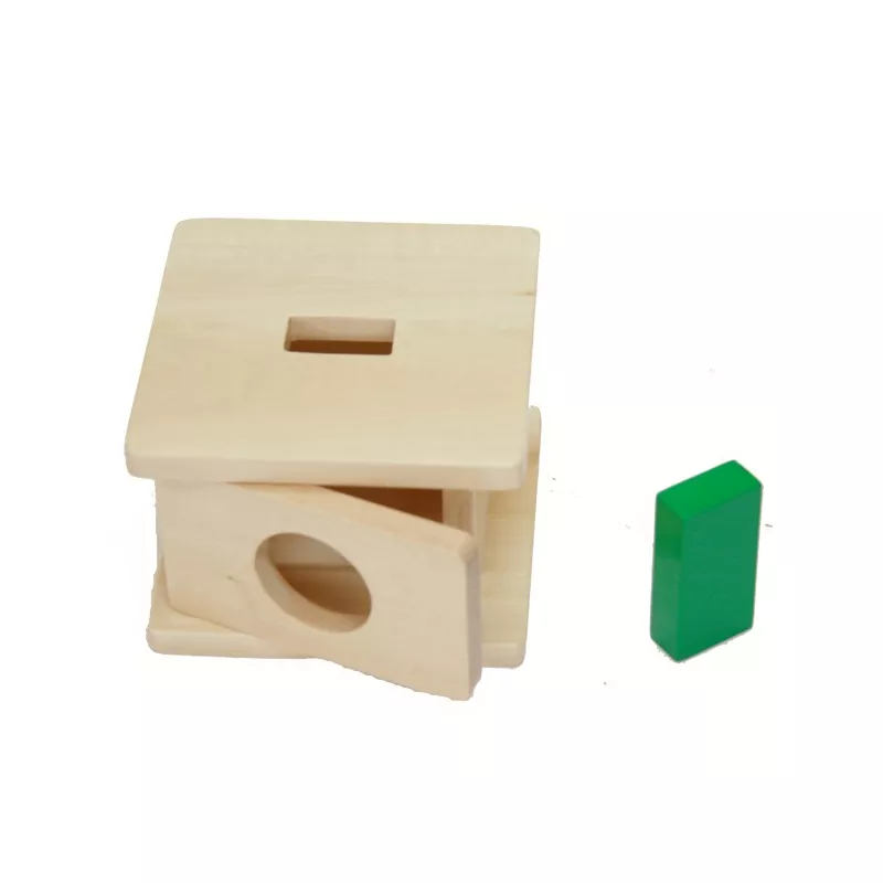 Moyo Montessori | Drewniane pudełko dla malucha z prostokątem