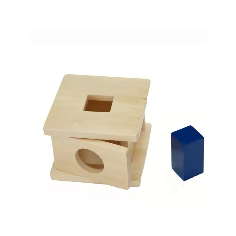 Moyo Montessori | Drewniane pudełko dla malucha z  kwadratem sorter