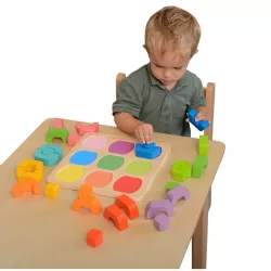 Kolorowe Klocki Dzielone Sorter Kształtów Kolorów Masterkidz Montessori